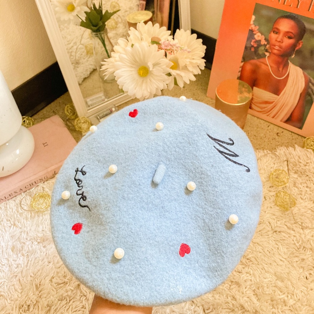 Pearl Embroidered Beret